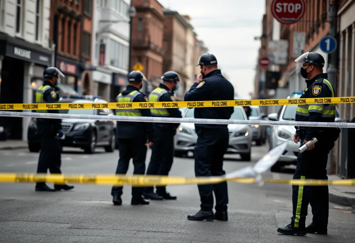 Police on the scene of a violent crime in Charlotte.