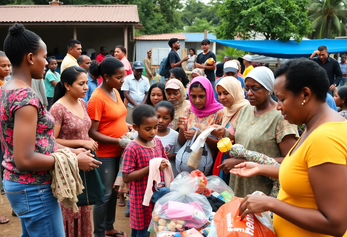 Families receiving support at the Community Resource Fair in East Charlotte