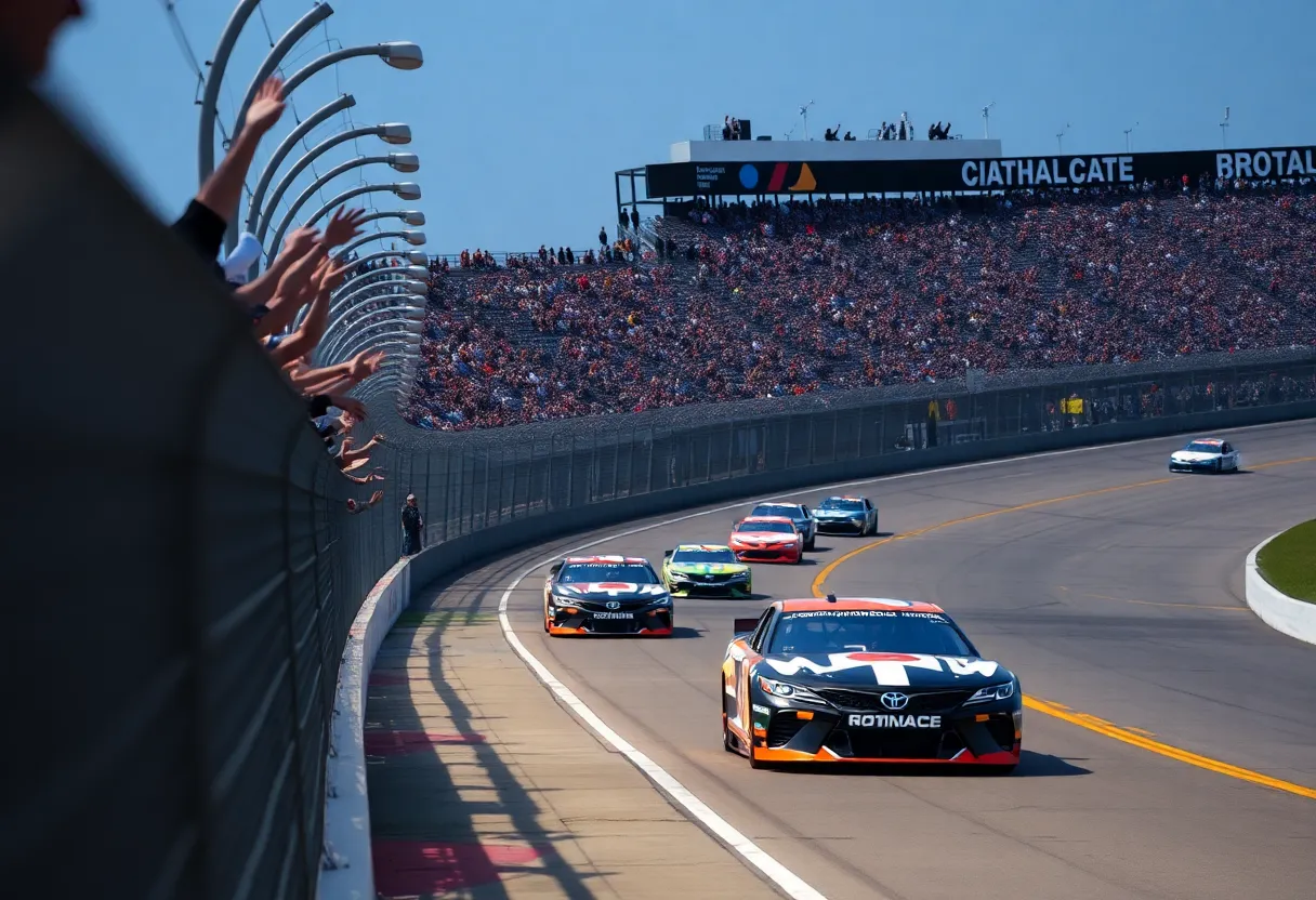 Connor Zilisch celebrating victory in NASCAR at Charlotte ROVAL