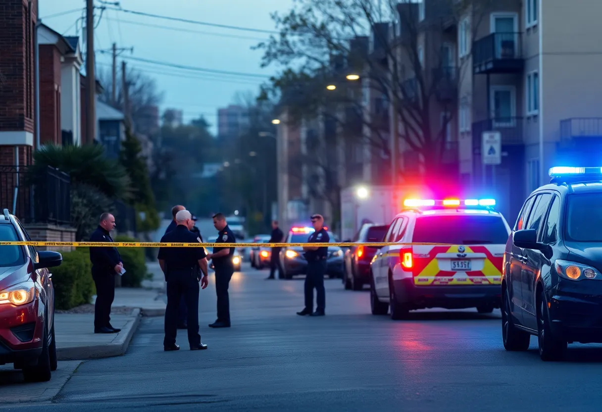 Police at a crime scene in East Charlotte