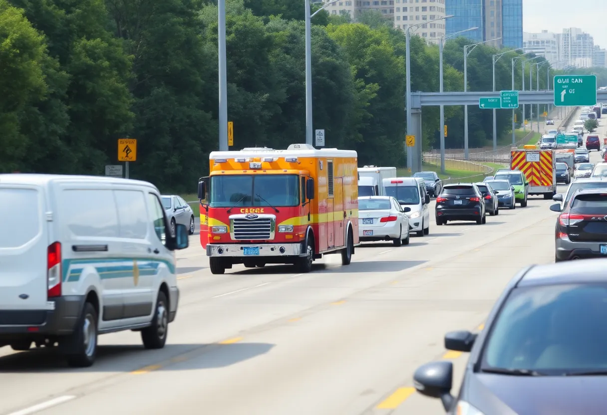 Emergency response at a fatal crash scene on Wilkinson Boulevard in Charlotte, NC