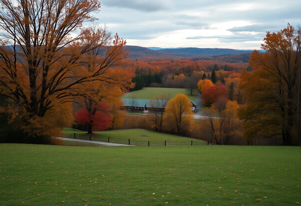 A serene North Carolina farm landscape representing remembrance