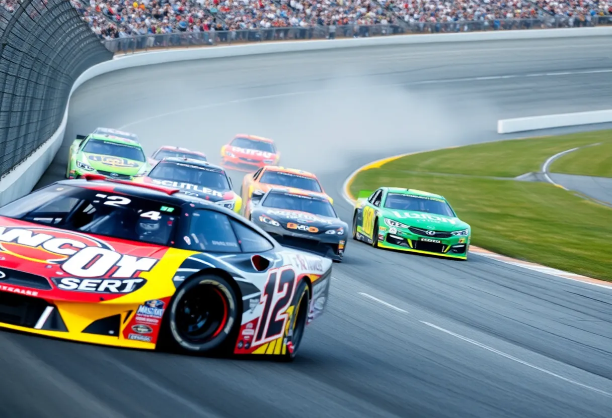 NASCAR cars racing at Charlotte Roval