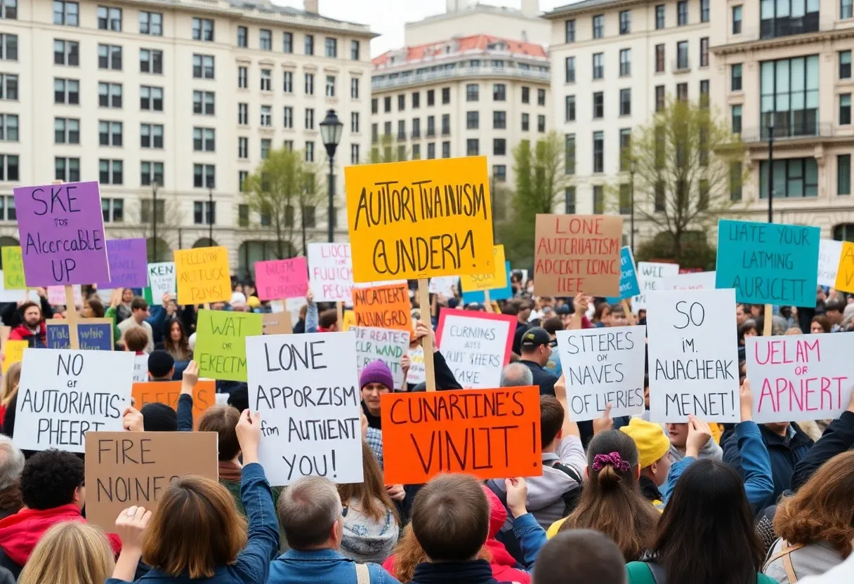 Diverse protesters during No Kings protests