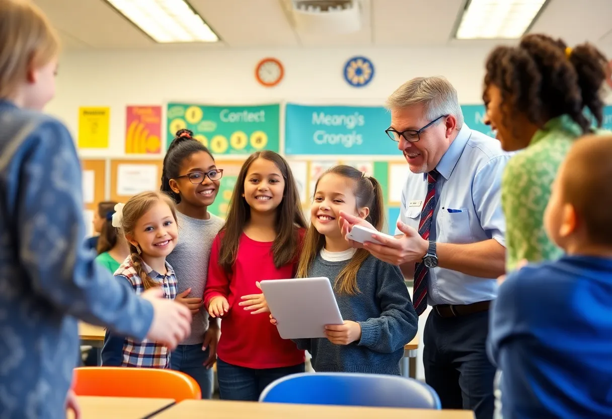 Engaged students and teachers in a North Carolina public school