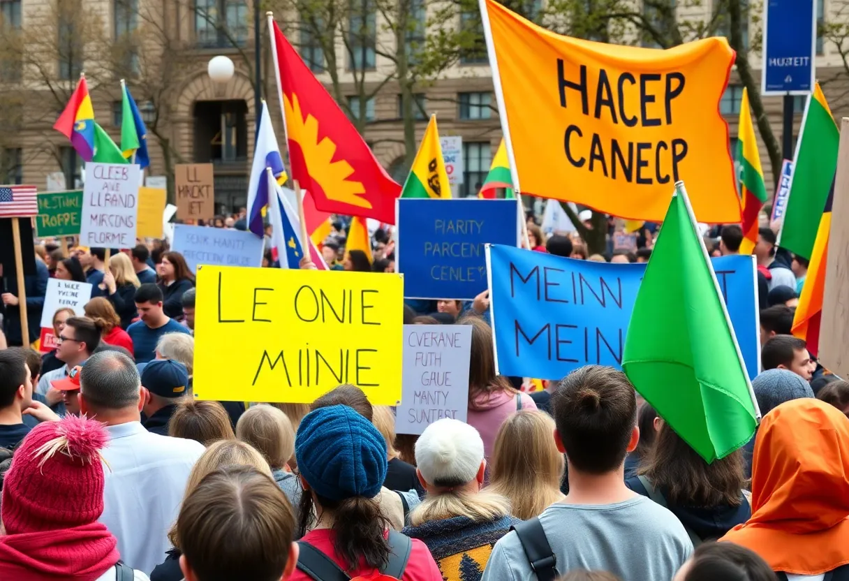 A community of protesters gathered in Raleigh for the No Kings protests, demonstrating their advocacy for democracy and justice.