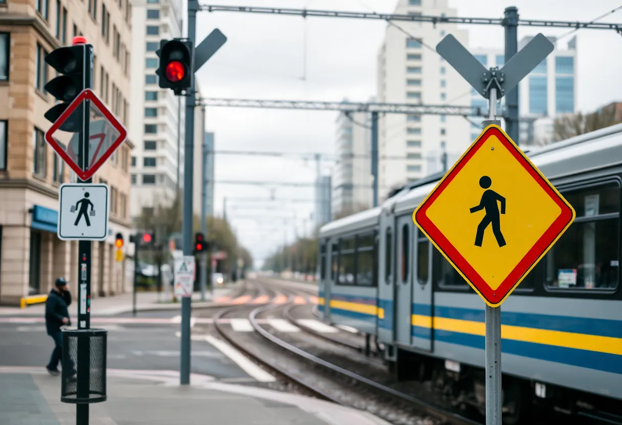 Train crossing in Plaza Midwood neighborhood, Charlotte.