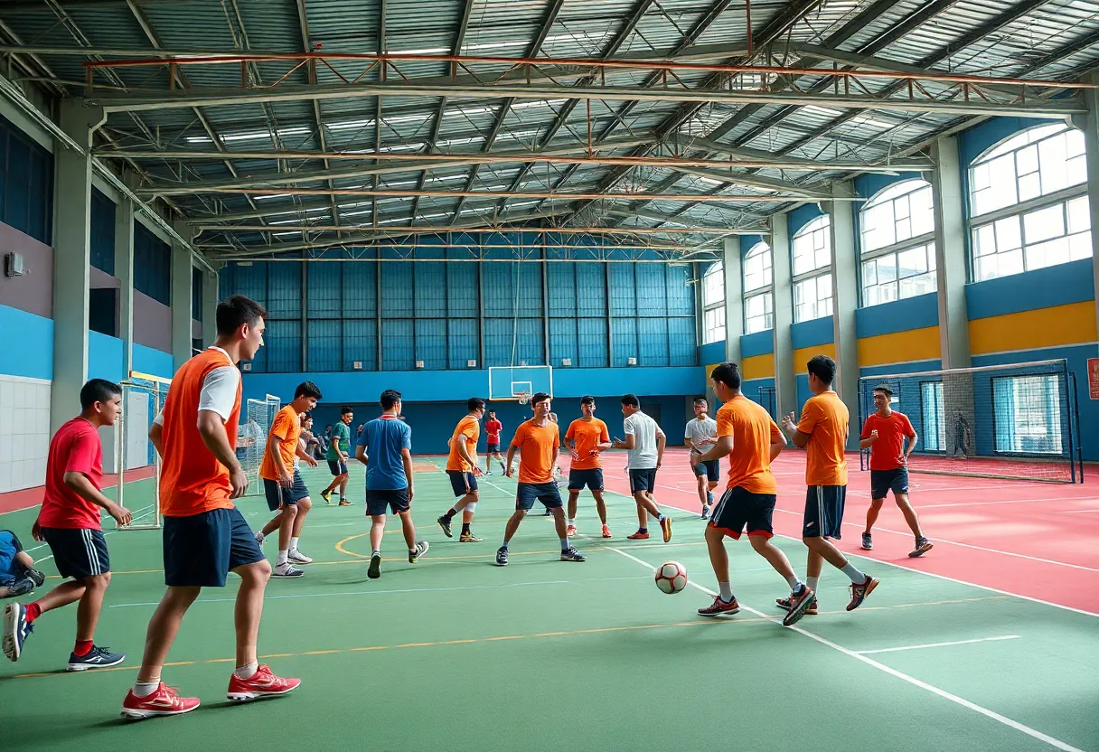 Athletes training at UNC Charlotte athletics facilities