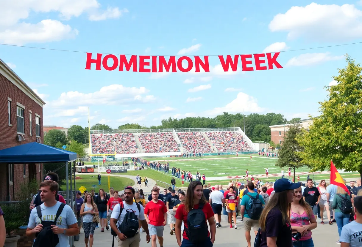 Students participating in Homecoming Week activities at UNC Charlotte