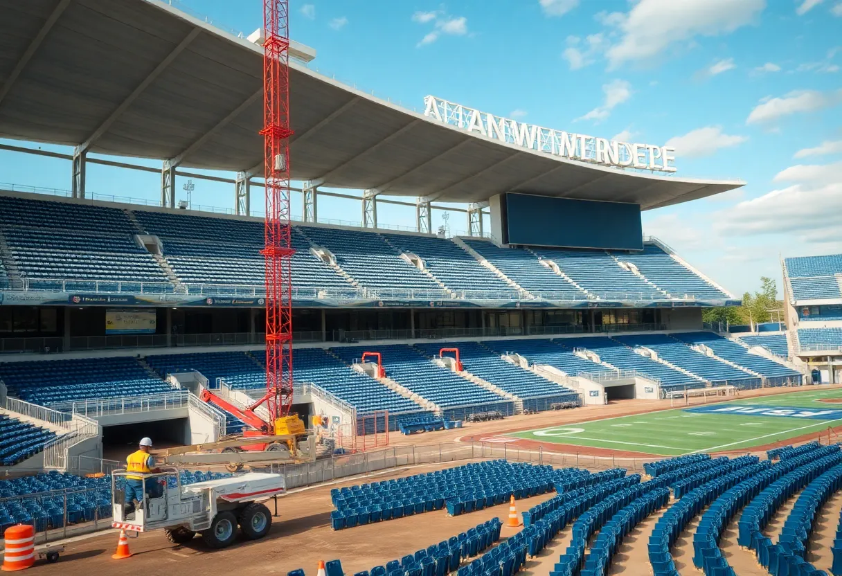 Construction at UNC Charlotte football stadium