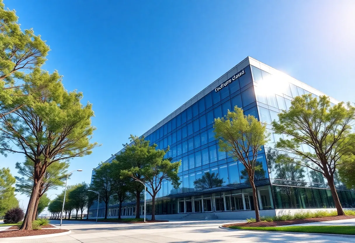 Rendering of Apple's corporate campus at Research Triangle Park