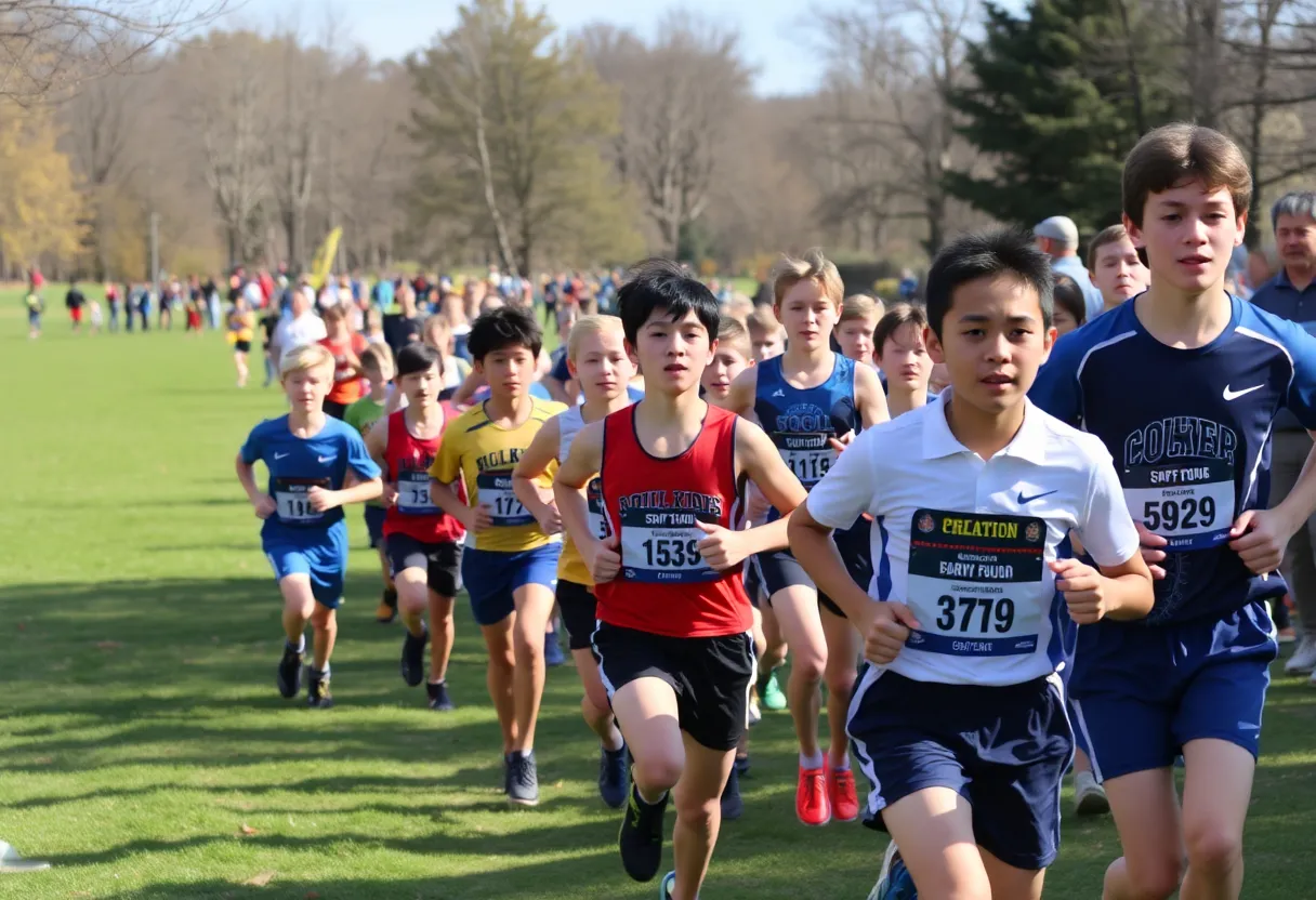 High school athletes competing in the Brooks XC Championships