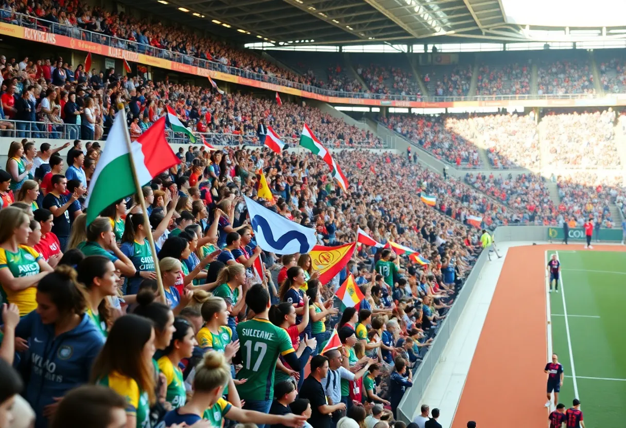 Crowd at Bank of America Stadium for women’s soccer match