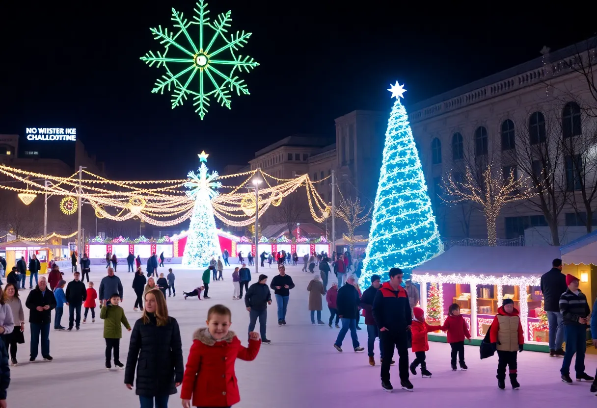 People enjoying holiday events in Charlotte NC