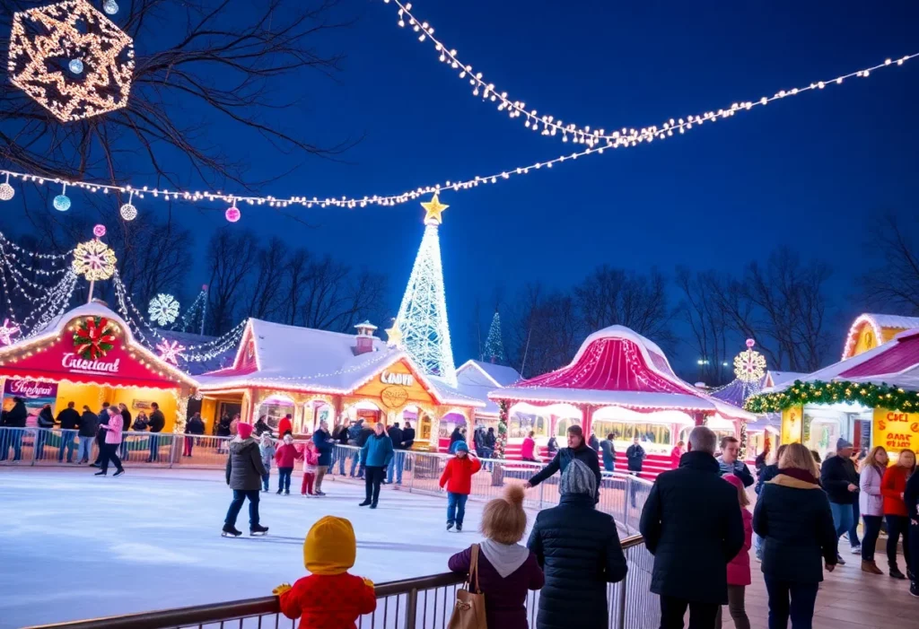 Families enjoying holiday festivities in Charlotte