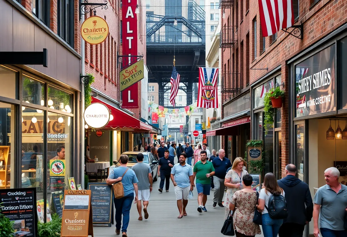 Vibrant retail scene in Charlotte, North Carolina