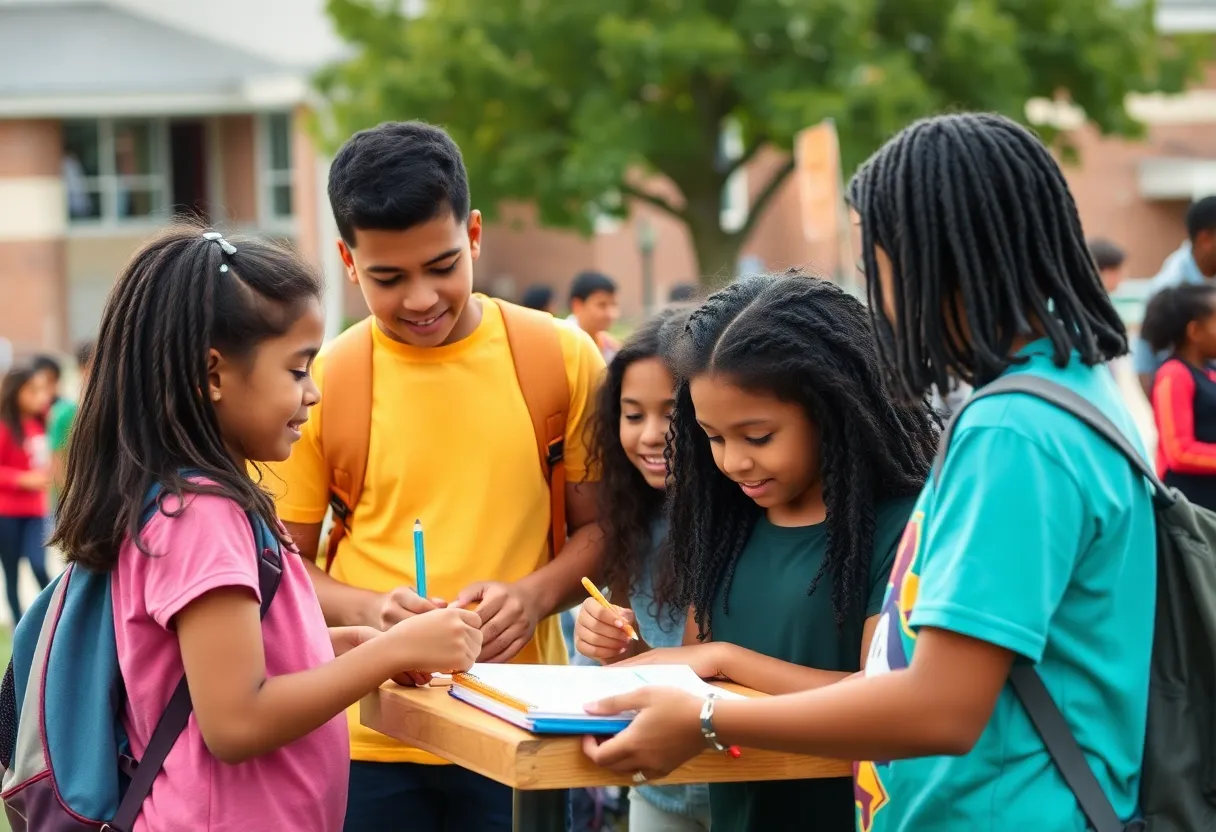 Students engaged in learning activities in Winston-Salem