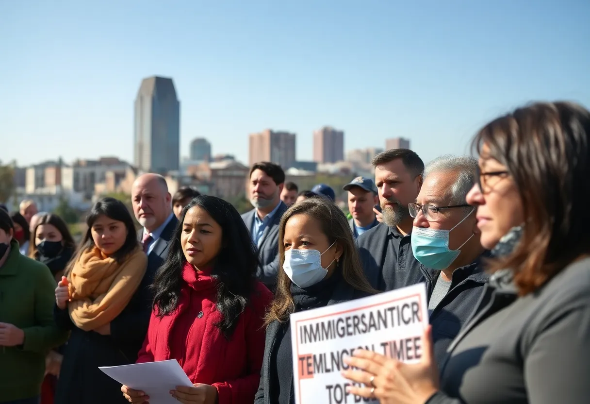 Community gathering discussing immigration enforcement and policies