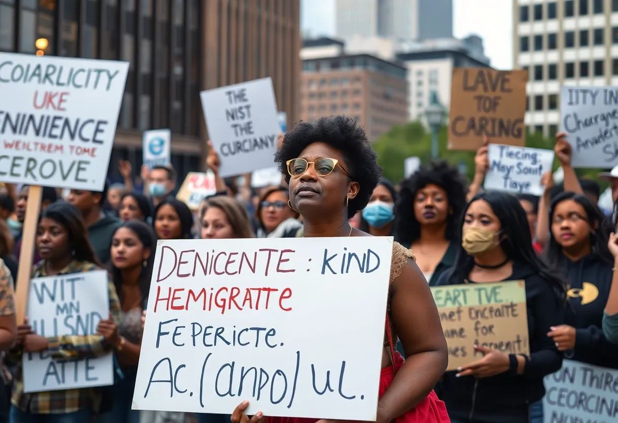 Community members gathered in protest against Operation Charlotte's Web in Charlotte, North Carolina.