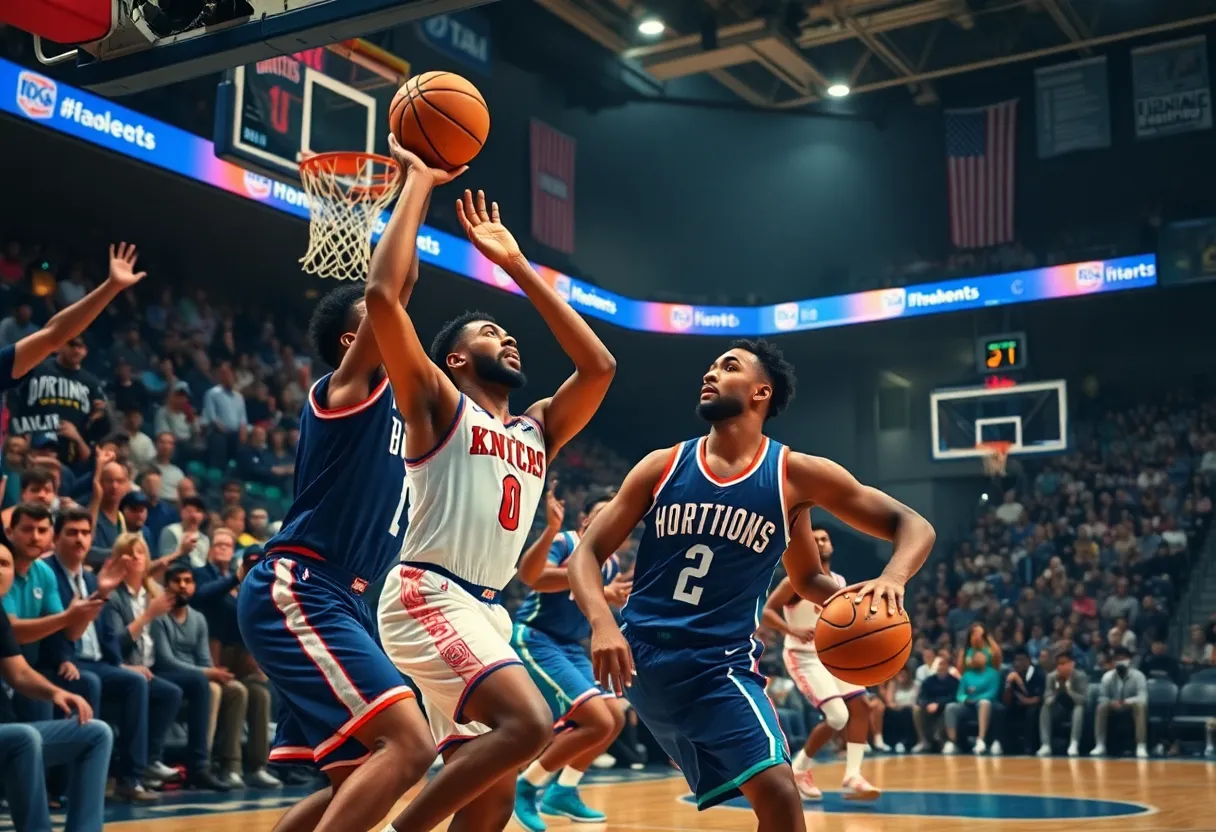 New York Knicks dominating Charlotte Hornets on the court