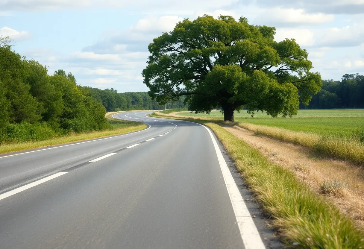 Highway scene in Lancaster County, South Carolina.