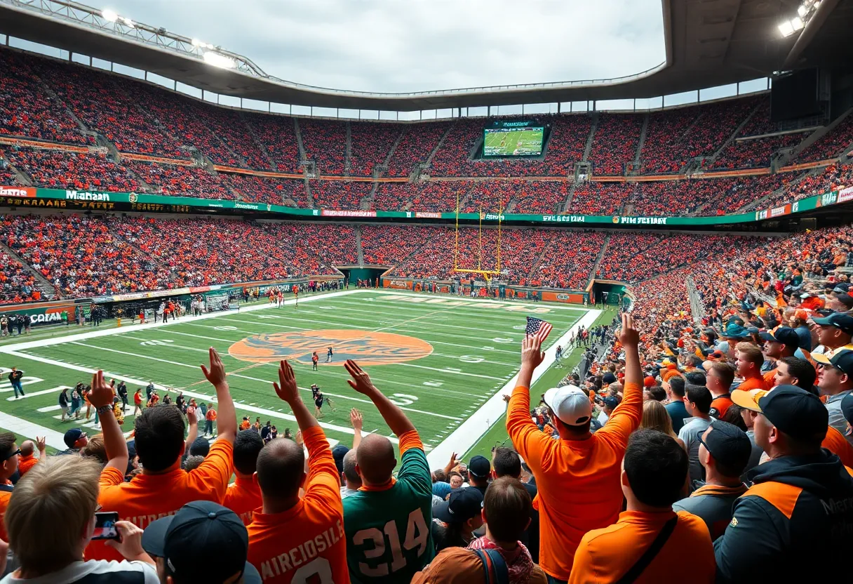Miami Hurricanes football team in action against Pittsburgh Panthers.