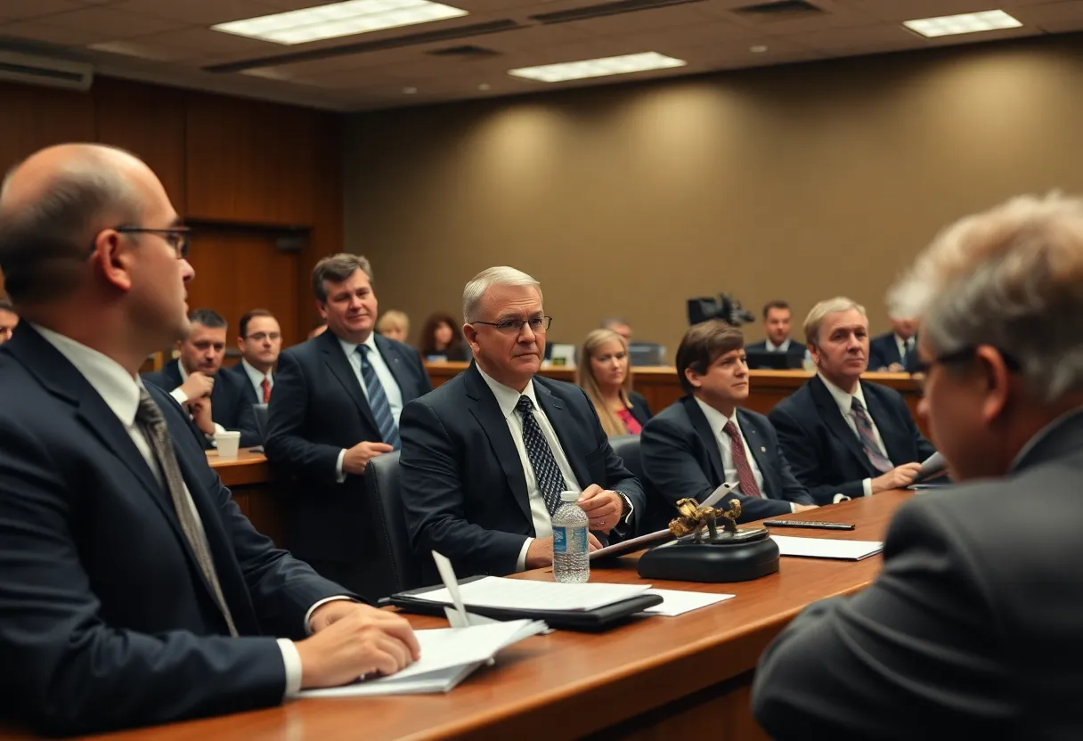 Courtroom scene of the NASCAR antitrust trial