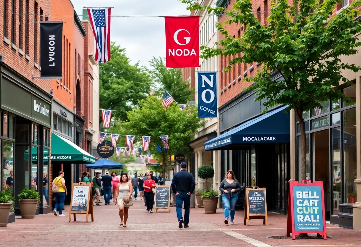 Street view of NoDa neighborhood in Charlotte, representing local businesses and community spirit.