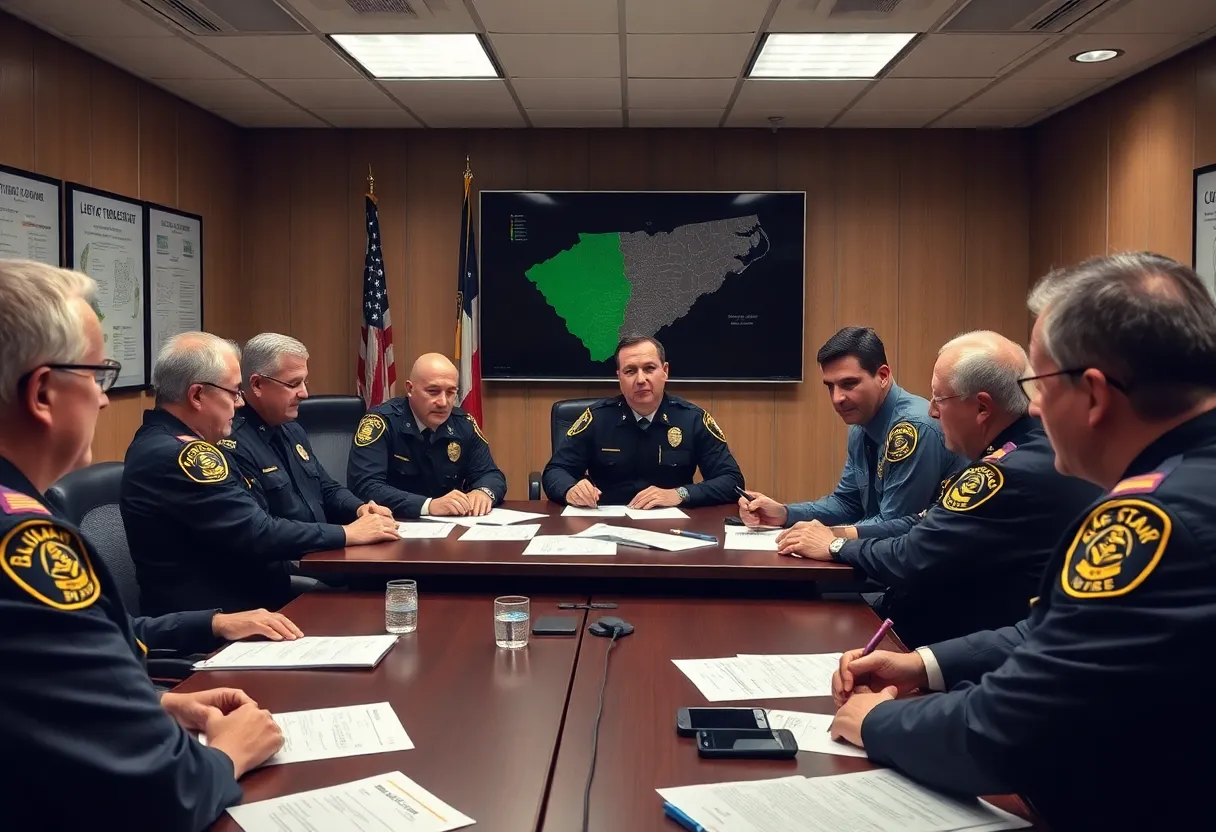 Law enforcement officials collaborating against drug trafficking