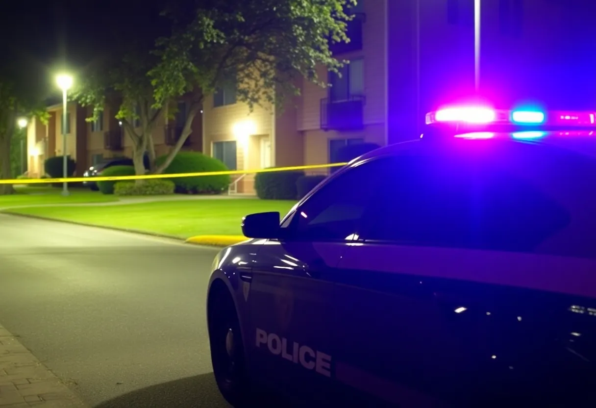 Police investigating a shooting scene at an apartment complex in Rock Hill.