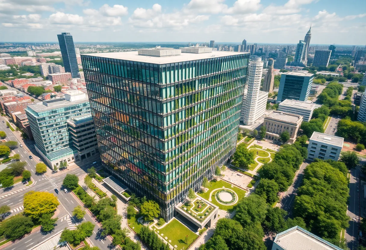 Rendering of Scout Motors corporate headquarters in Charlotte, NC