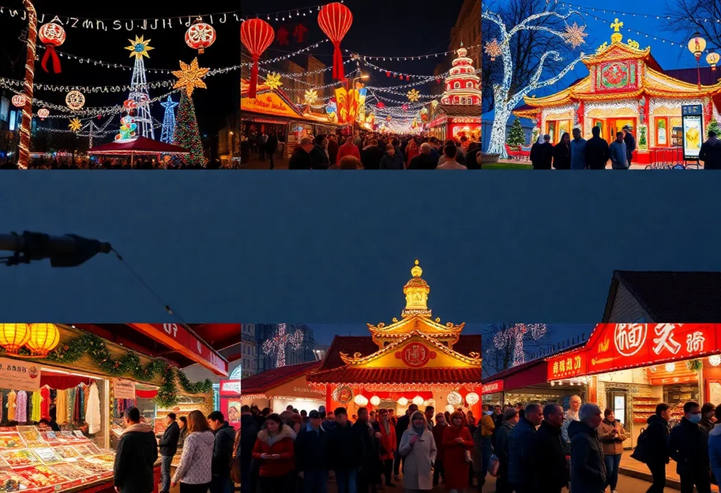 Festive Southern events in December with lights and crowds