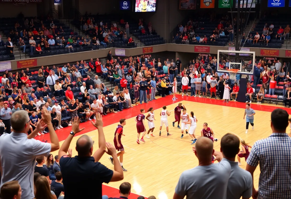 Basketball tournament featuring high school athletes in Charlotte during Thanksgiving.