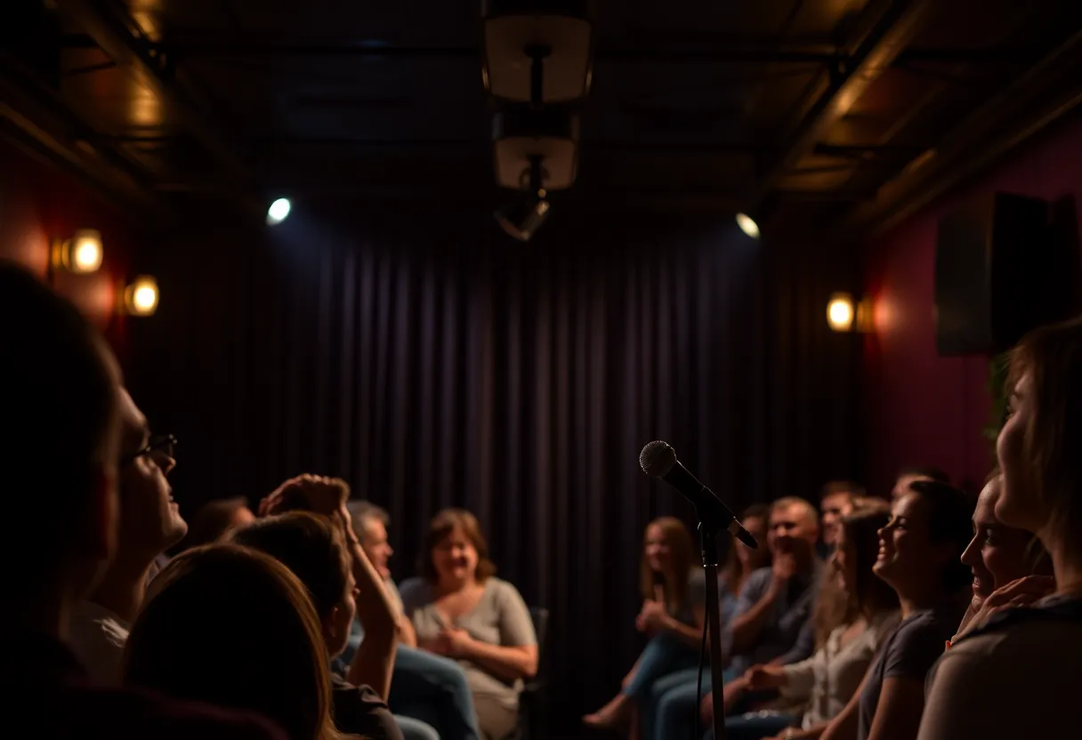 Stand-up comedy performance at The Evening Muse