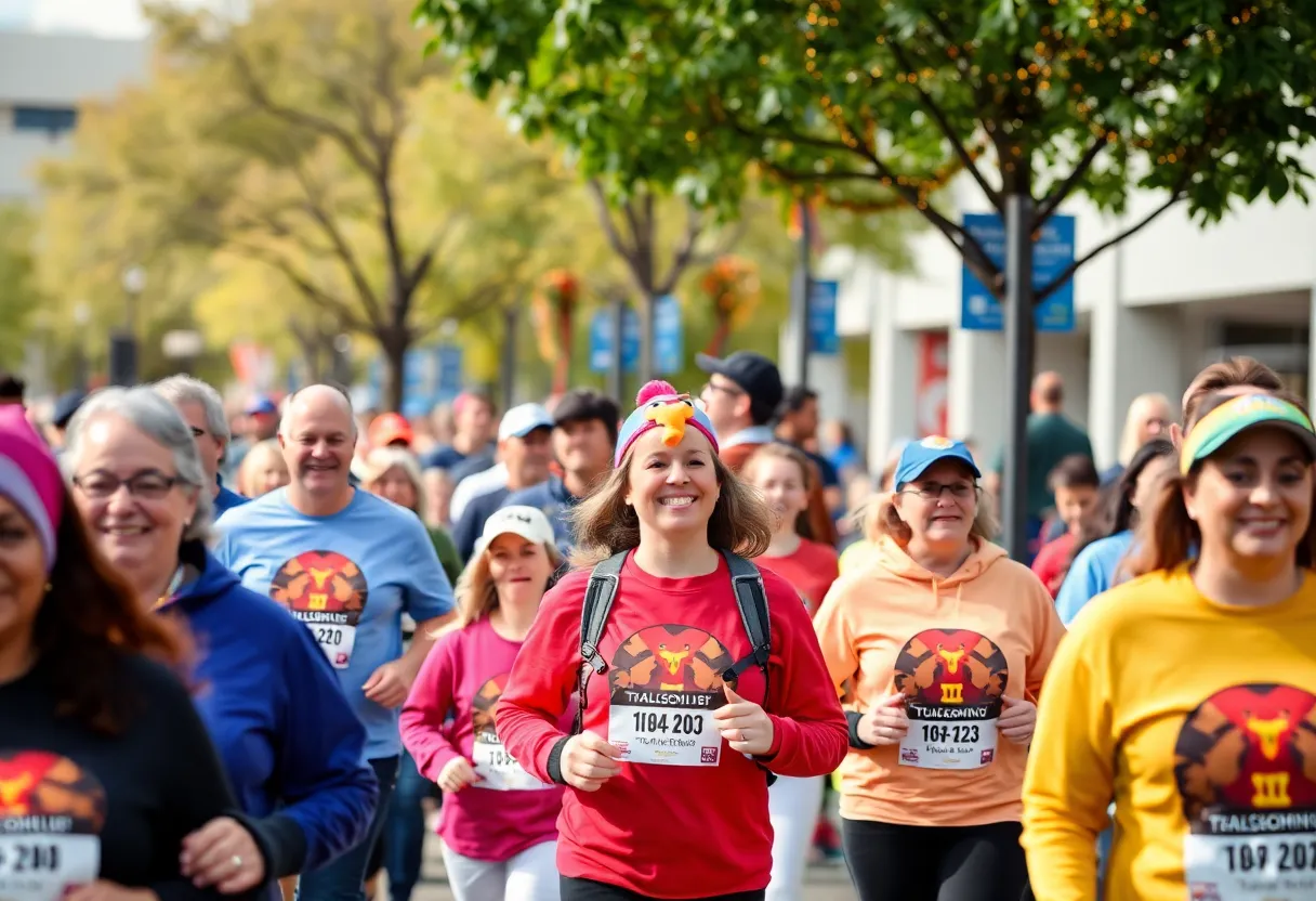 Participants in the Turkey Trot race in Charlotte