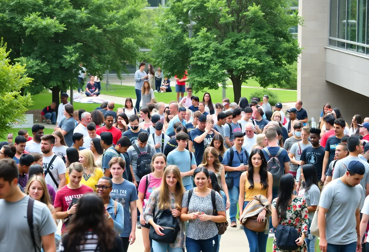 Students participating in events at UNC Charlotte campus