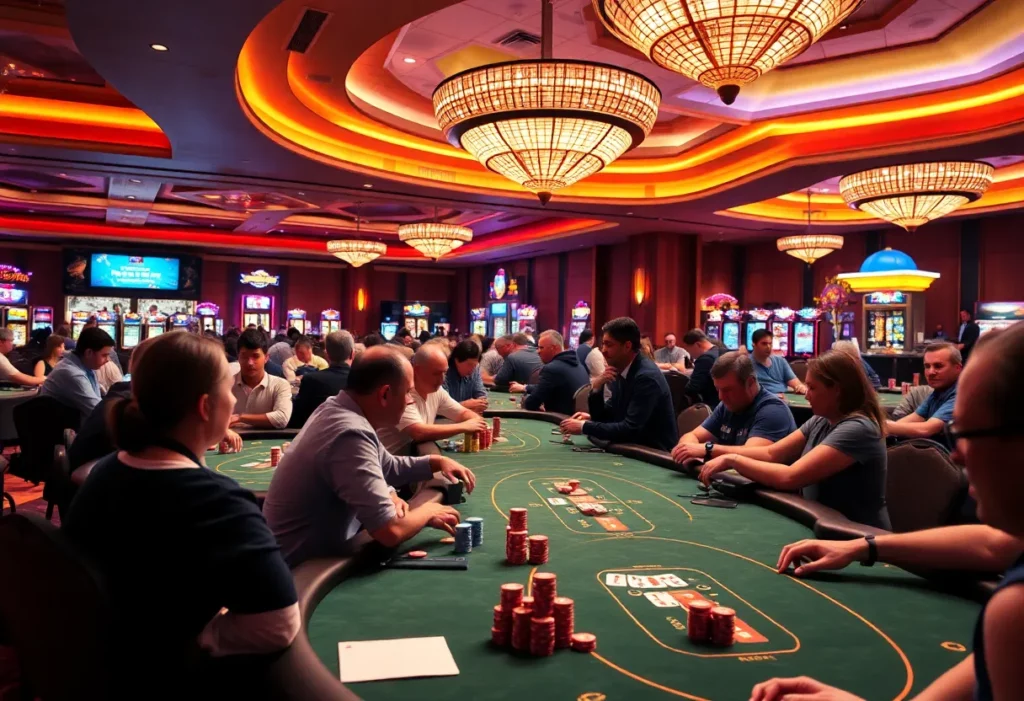 Poker tournament at Harrah's Cherokee with players competing