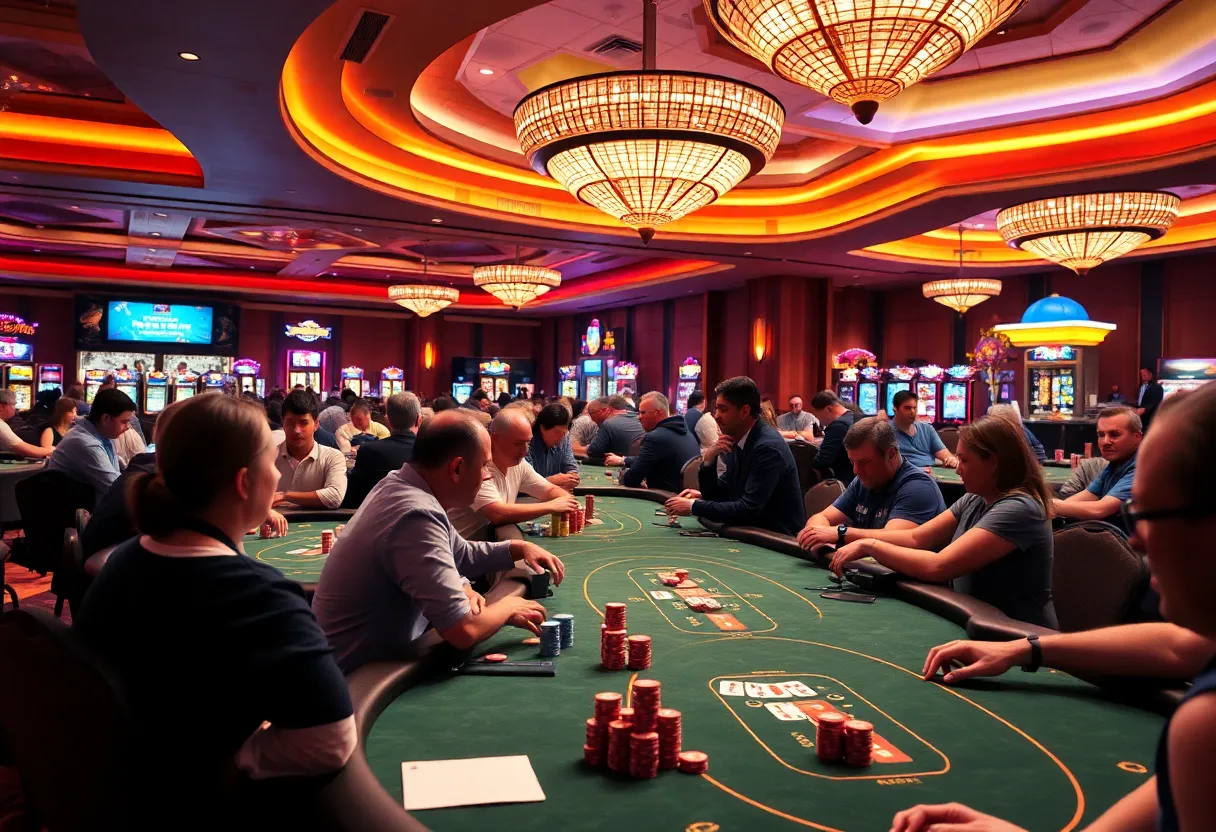 Poker tournament at Harrah's Cherokee with players competing