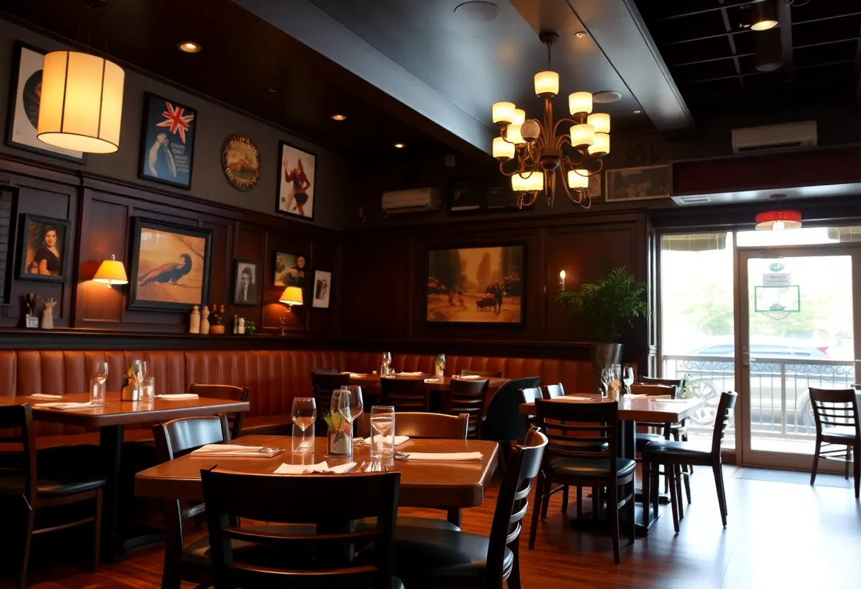 Interior view of 3rd & Fernwood restaurant showcasing empty tables