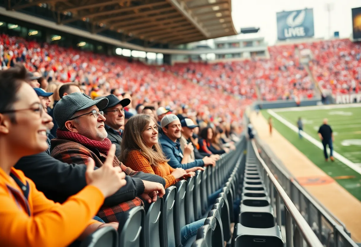 Fans enjoying the premium seating and tailgate experience at the ACC Football Championship.