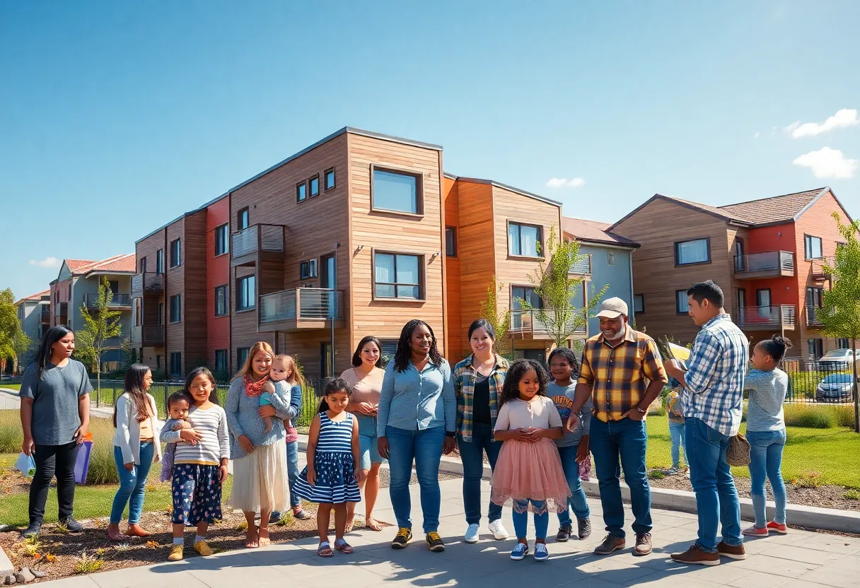 Community gathering near affordable housing development in Charlotte