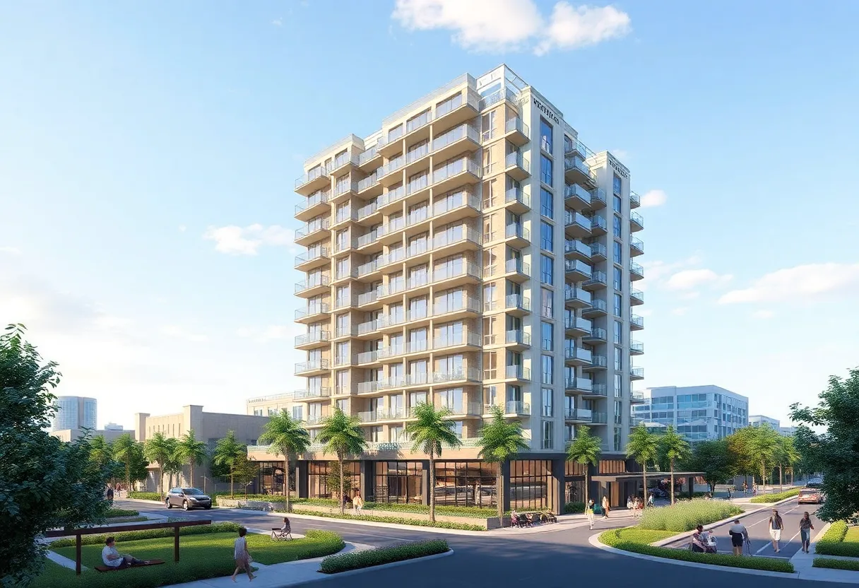 Rendering of Anova Residential Tower in Charlotte's Pearl District