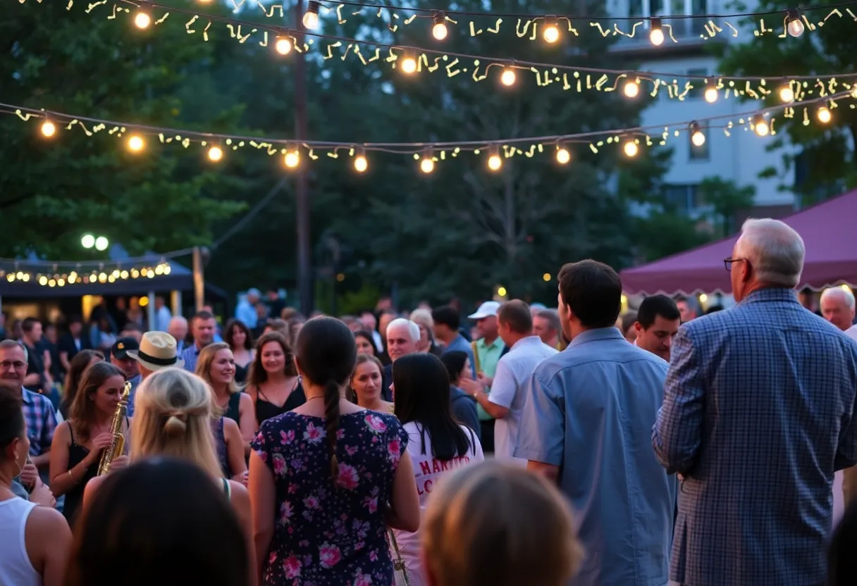 Community enjoying a jazz event in Asheville