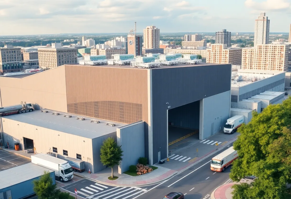 Aerial view of AXIAL Rapid Commerce in Charlotte, NC.