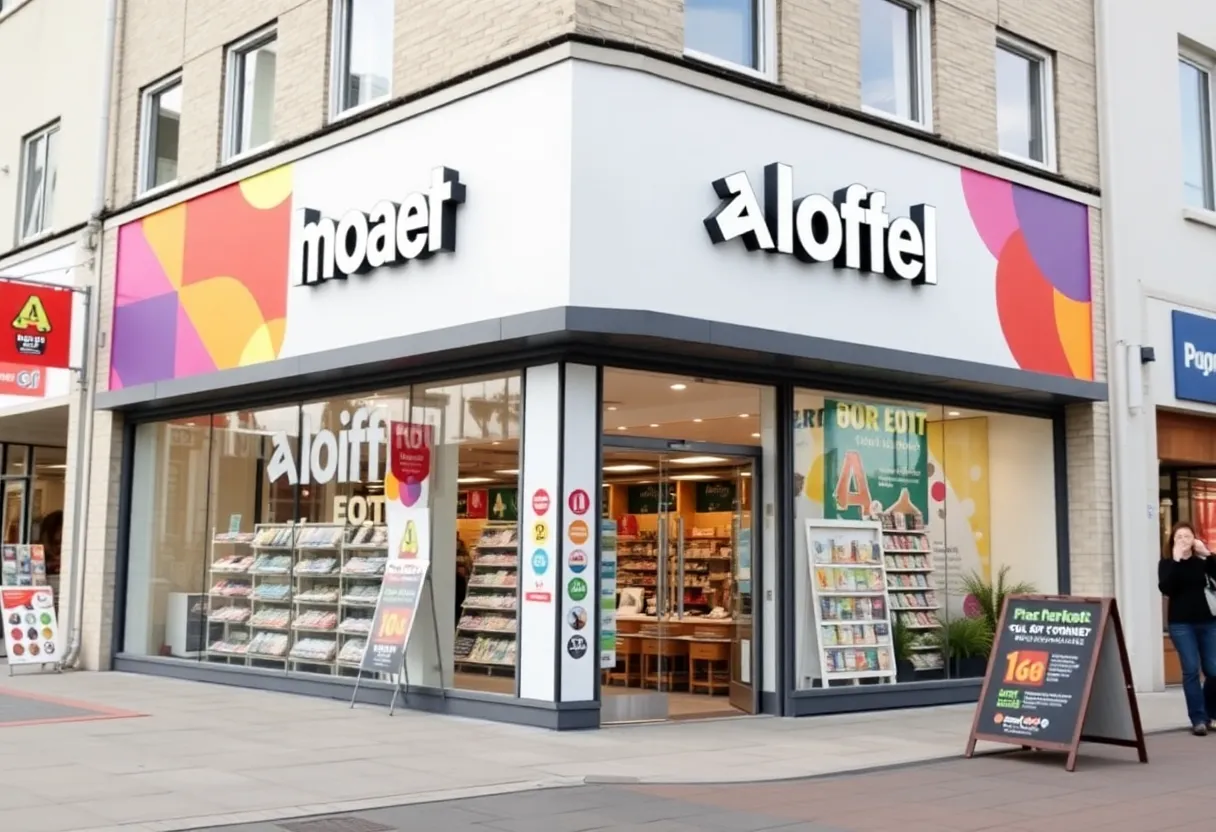 Exterior view of a Belk Market store, illustrating a small-format retail design.