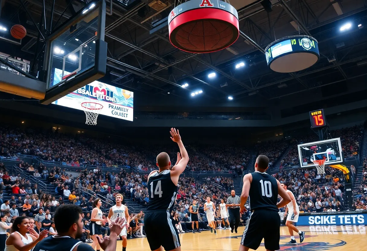 Charlotte 49ers taking on Lafayette Leopards in a college basketball game