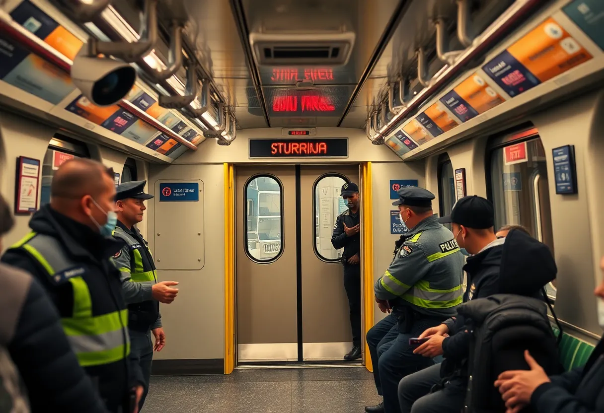 Commuter train with security enhancements on Charlotte Blue Line