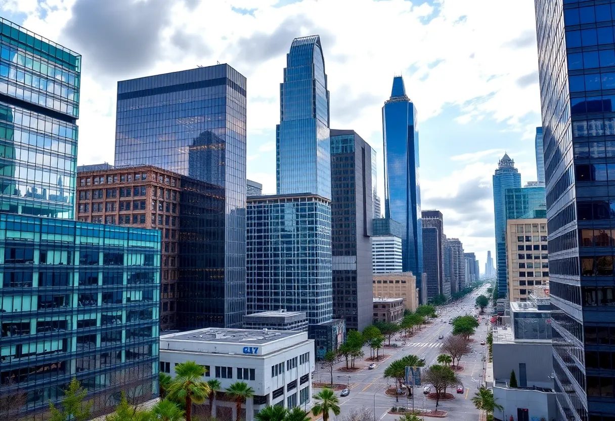Aerial view of Charlotte showcasing skyscrapers and business growth.