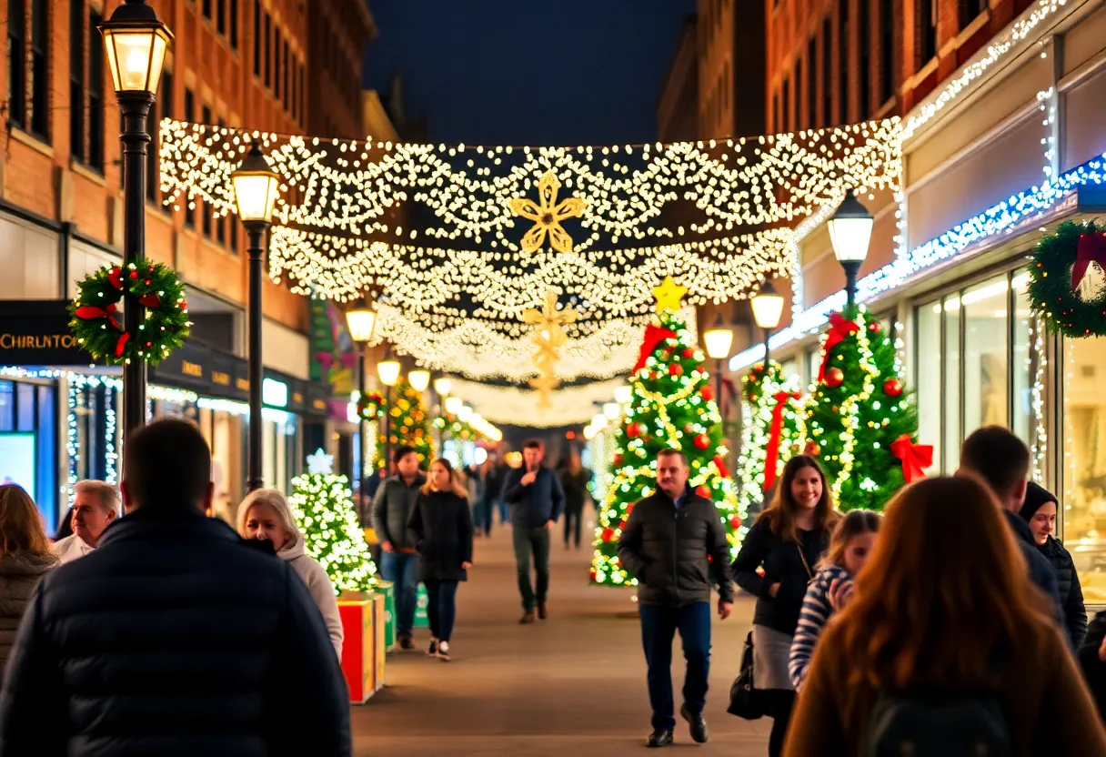 People enjoying warm weather in Charlotte during Christmas