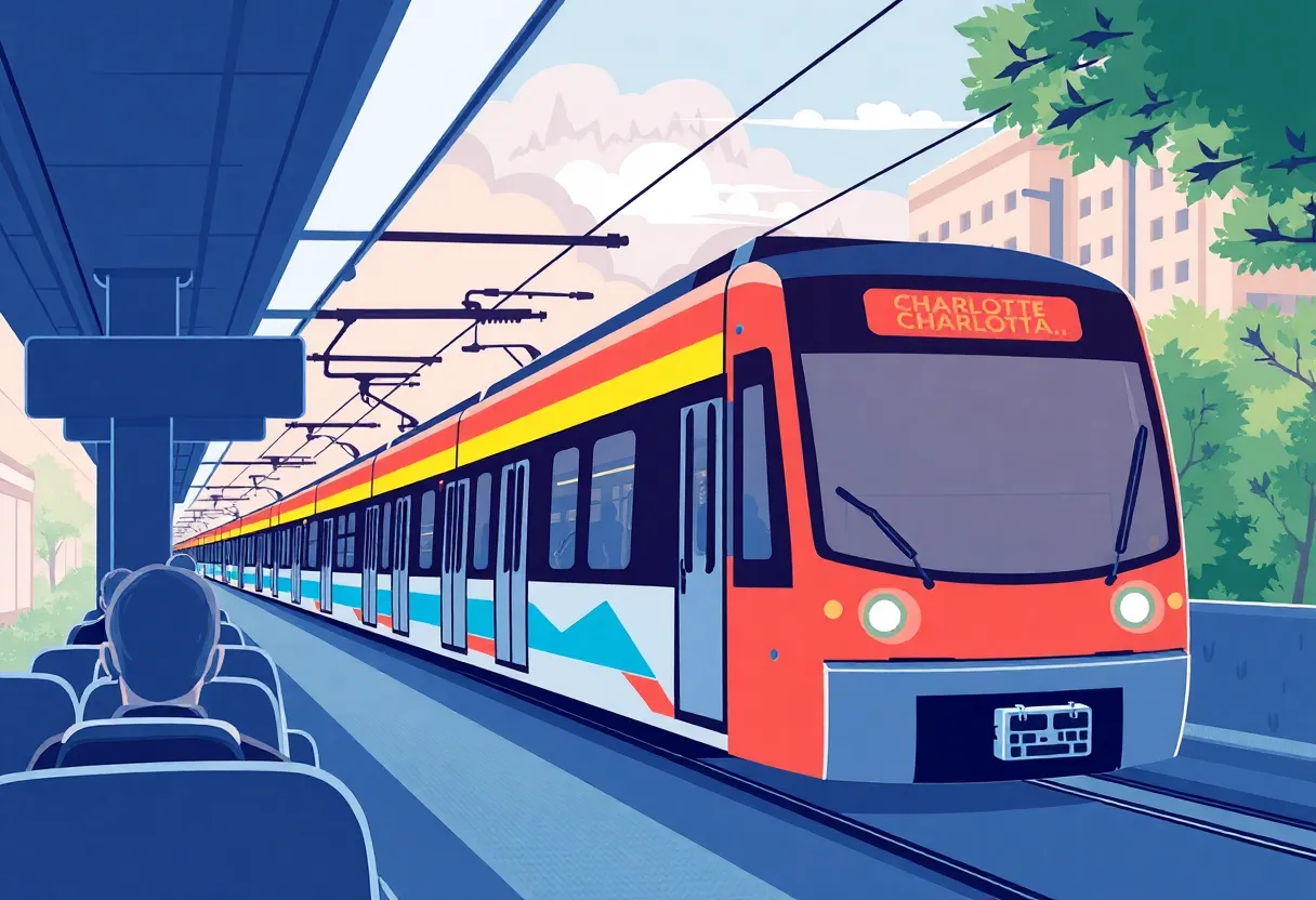 Light rail train in Charlotte